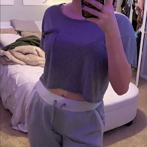 grey loose fitting crop top